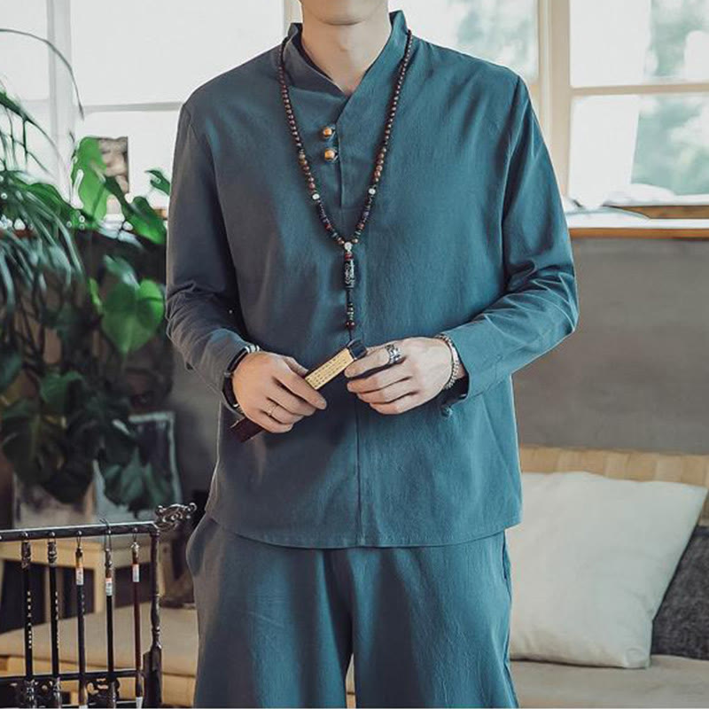Buddha Stonesコットンシャツ 足首丈パンツ ポケット付き メンズ 瞑想用クロスセット 2点セット - image 23