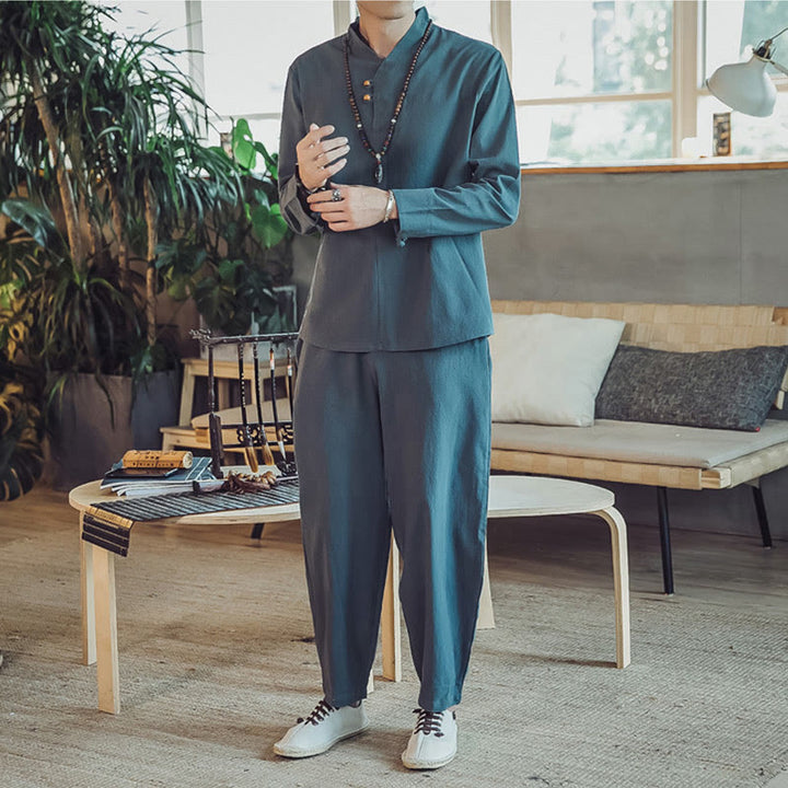 Buddha Stonesコットンシャツ 足首丈パンツ ポケット付き メンズ 瞑想用クロスセット 2点セット - image 21