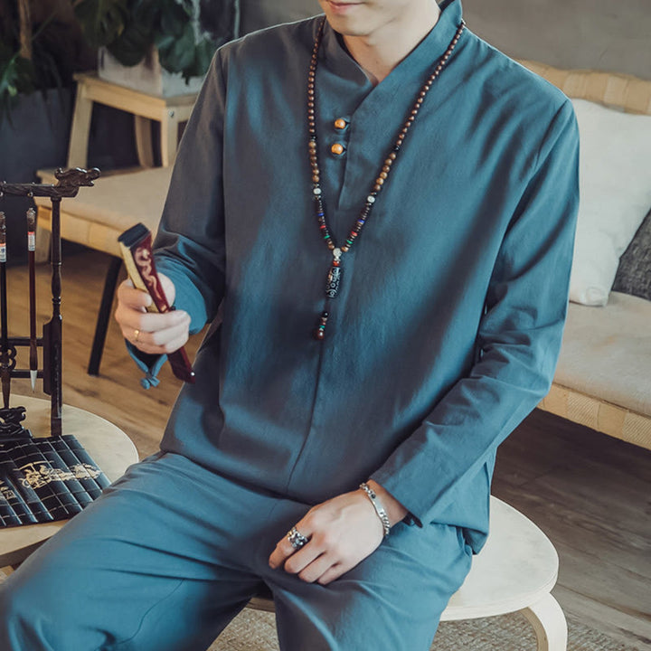 Buddha Stonesコットンシャツ 足首丈パンツ ポケット付き メンズ 瞑想用クロスセット 2点セット - image 26