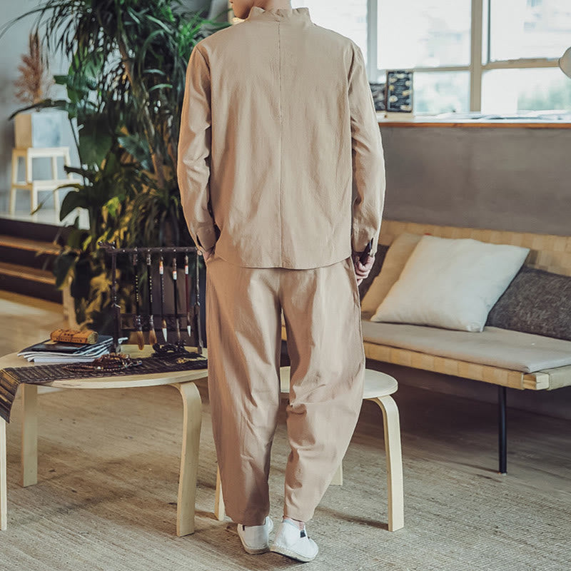 Buddha Stonesコットンシャツ 足首丈パンツ ポケット付き メンズ 瞑想用クロスセット 2点セット - image 29