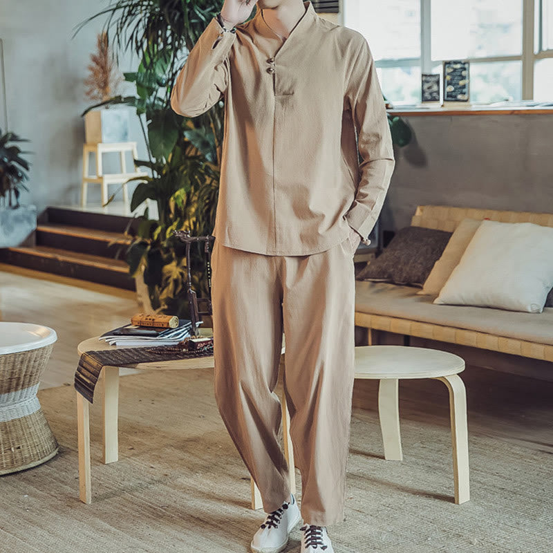 Buddha Stonesコットンシャツ 足首丈パンツ ポケット付き メンズ 瞑想用クロスセット 2点セット - image 28