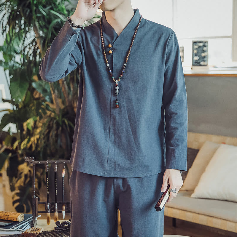Buddha Stonesコットンシャツ 足首丈パンツ ポケット付き メンズ 瞑想用クロスセット 2点セット - image 39