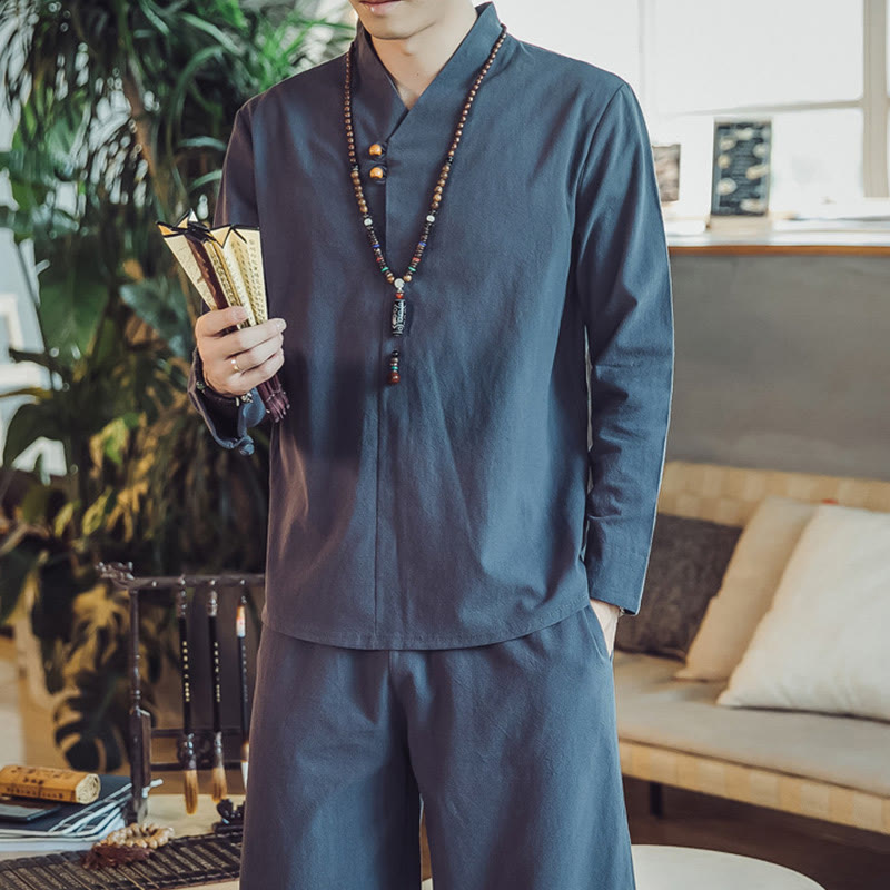 Buddha Stonesコットンシャツ 足首丈パンツ ポケット付き メンズ 瞑想用クロスセット 2点セット - image 42