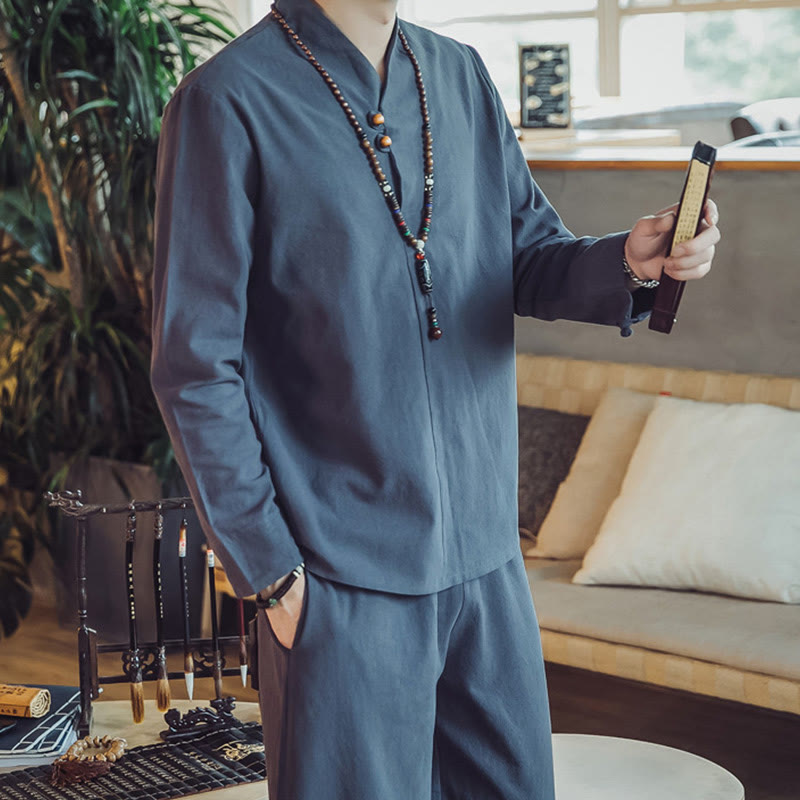 Buddha Stonesコットンシャツ 足首丈パンツ ポケット付き メンズ 瞑想用クロスセット 2点セット - image 41