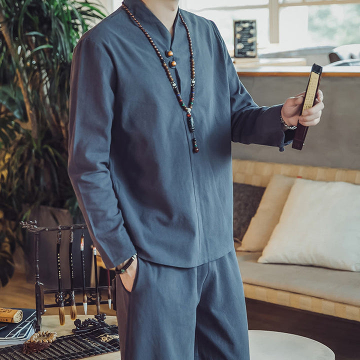 Buddha Stonesコットンシャツ 足首丈パンツ ポケット付き メンズ 瞑想用クロスセット 2点セット - image 40