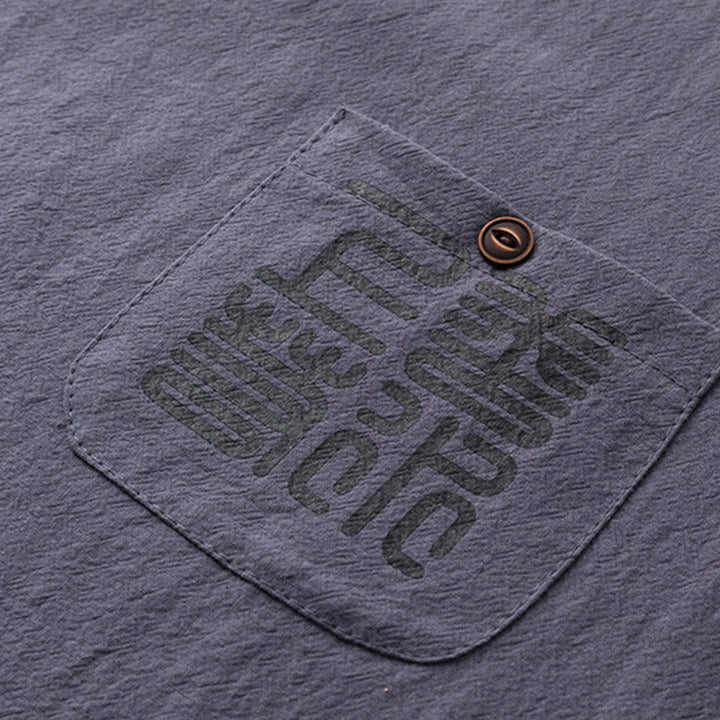 Buddha Stones2点セット 漢字鶴柄 コットンシャツパンツ ポケット付き メンズ 瞑想用布セット - image 20