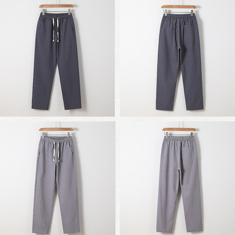 Buddha Stones2点セット 漢字鶴柄 コットンシャツパンツ ポケット付き メンズ 瞑想用布セット - image 30