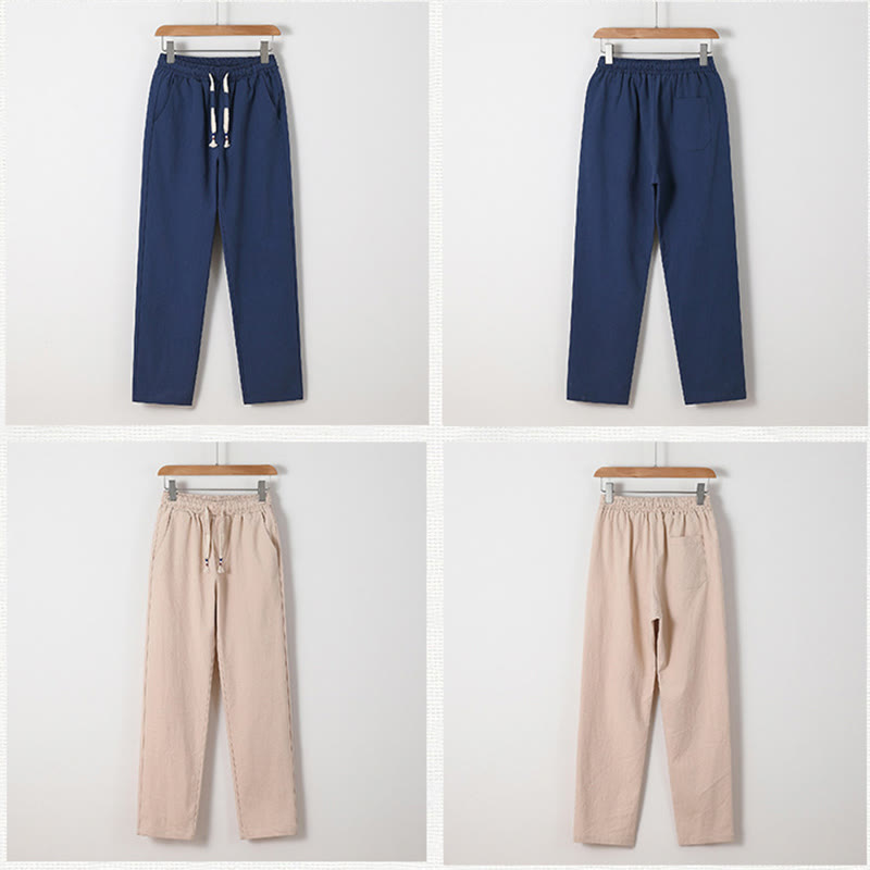 Buddha Stones2点セット 漢字鶴柄 コットンシャツパンツ ポケット付き メンズ 瞑想用布セット - image 4