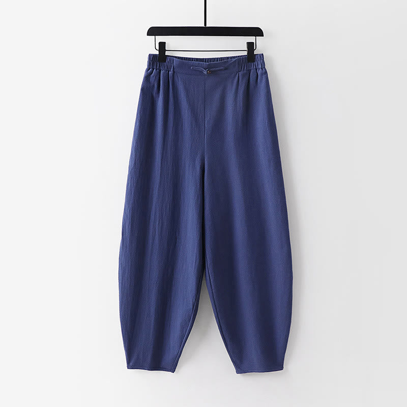 Buddha Stones 2点 Vネック コットン 半袖シャツ パンツ ポケット付き メンズ 瞑想用クロスセット - image 4