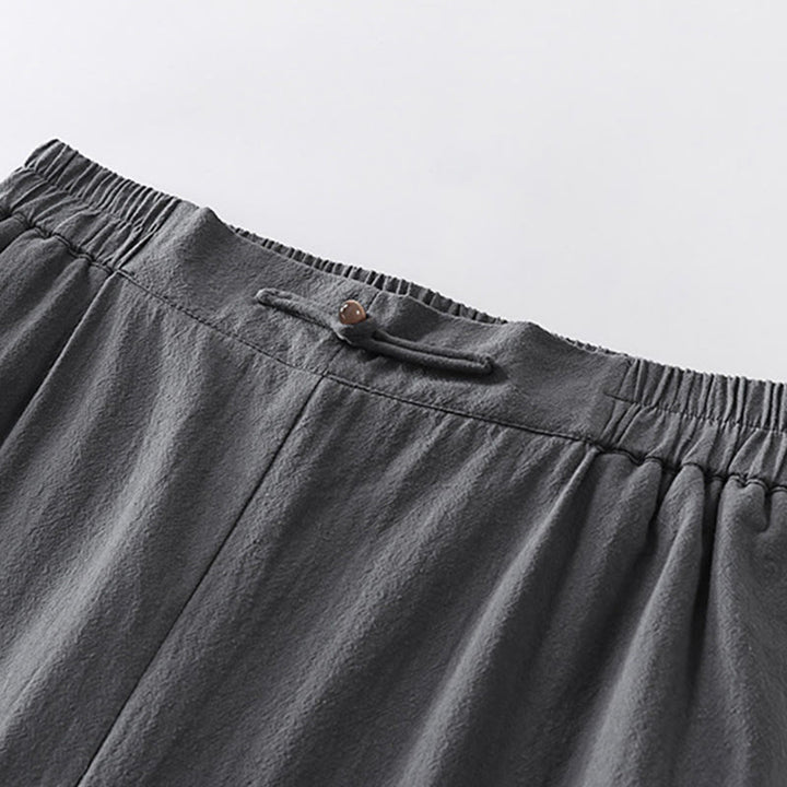 Buddha Stones 2点 Vネック コットン 半袖シャツ パンツ ポケット付き メンズ 瞑想用クロスセット - image 11