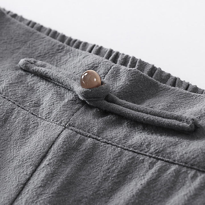 Buddha Stones 2点 Vネック コットン 半袖シャツ パンツ ポケット付き メンズ 瞑想用クロスセット - image 14