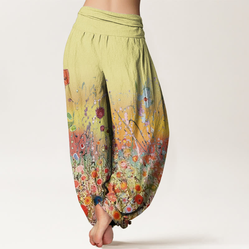 Buddha Stonesカジュアル カラフル 花 グラデーション 背景柄 レディース 伸縮性ウエスト ハーレムパンツ - image 7
