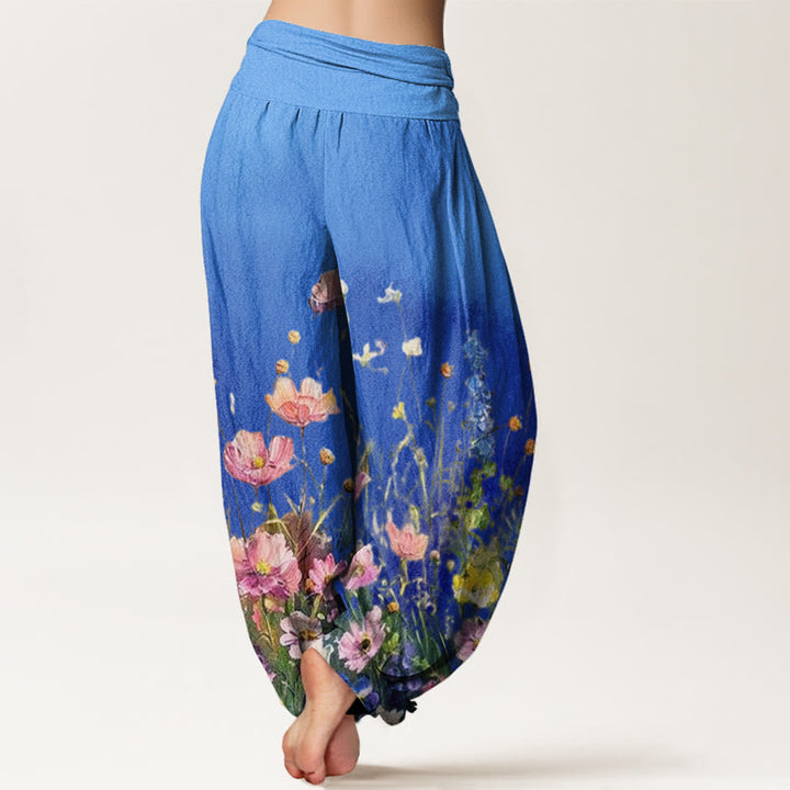 Buddha Stonesカジュアル 水彩画風 花柄 レディース 伸縮性ウエスト ハーレムパンツ - image 10