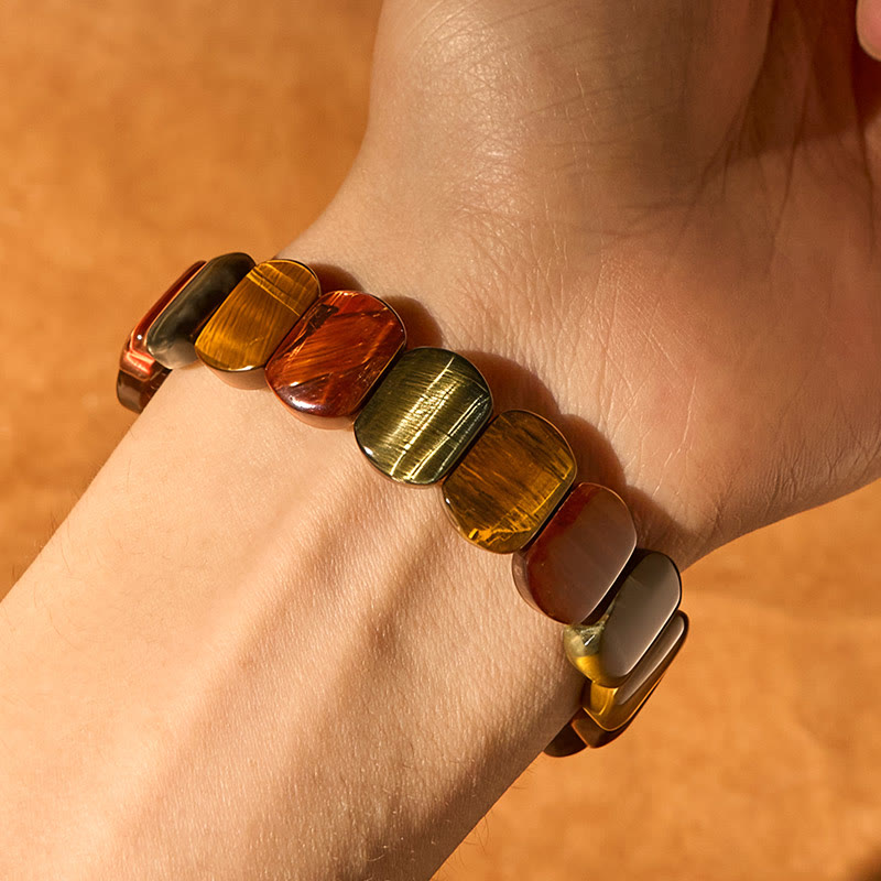 Buddha Stones 天然カラータイガーアイオーバルビーズの強さブレスレット - image 4