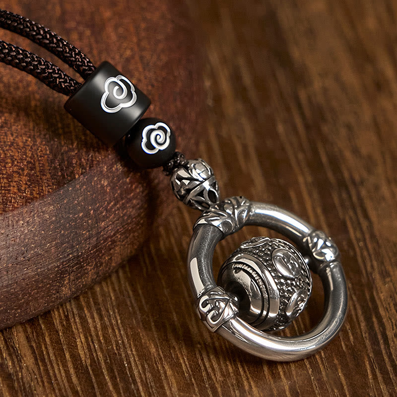 Buddha Stonesオーム・マニ・パドメ・フム銅メッキ シルバー 富 回転ネックレス ペンダント - image 10