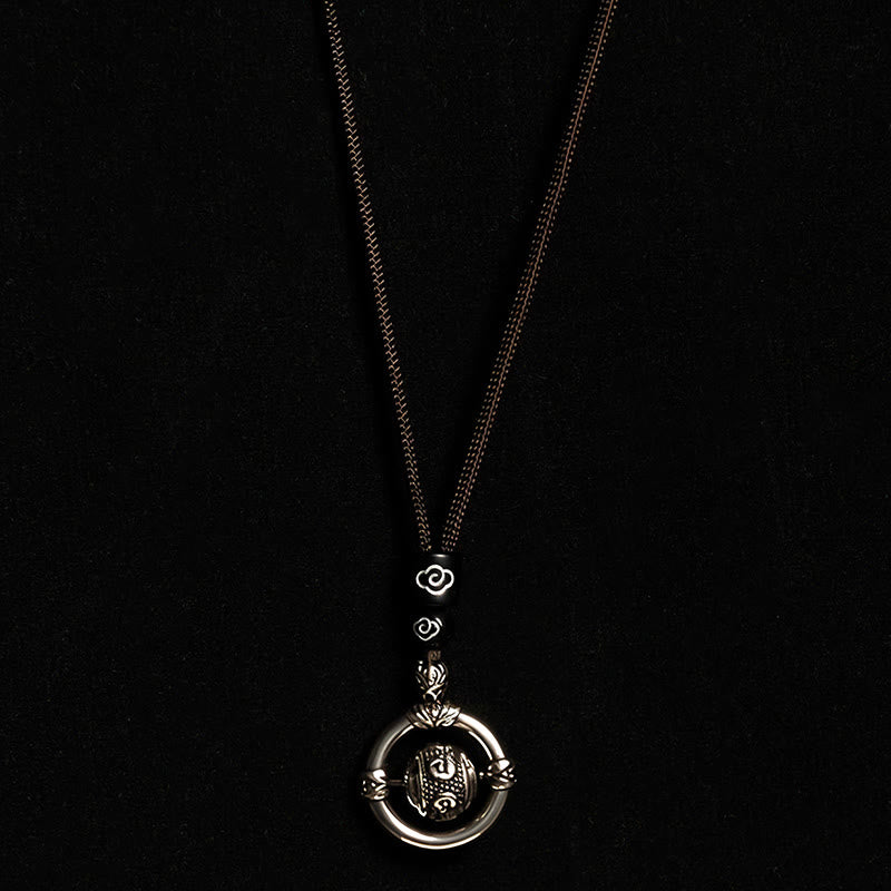 Buddha Stonesオーム・マニ・パドメ・フム銅メッキ シルバー 富 回転ネックレス ペンダント - image 9