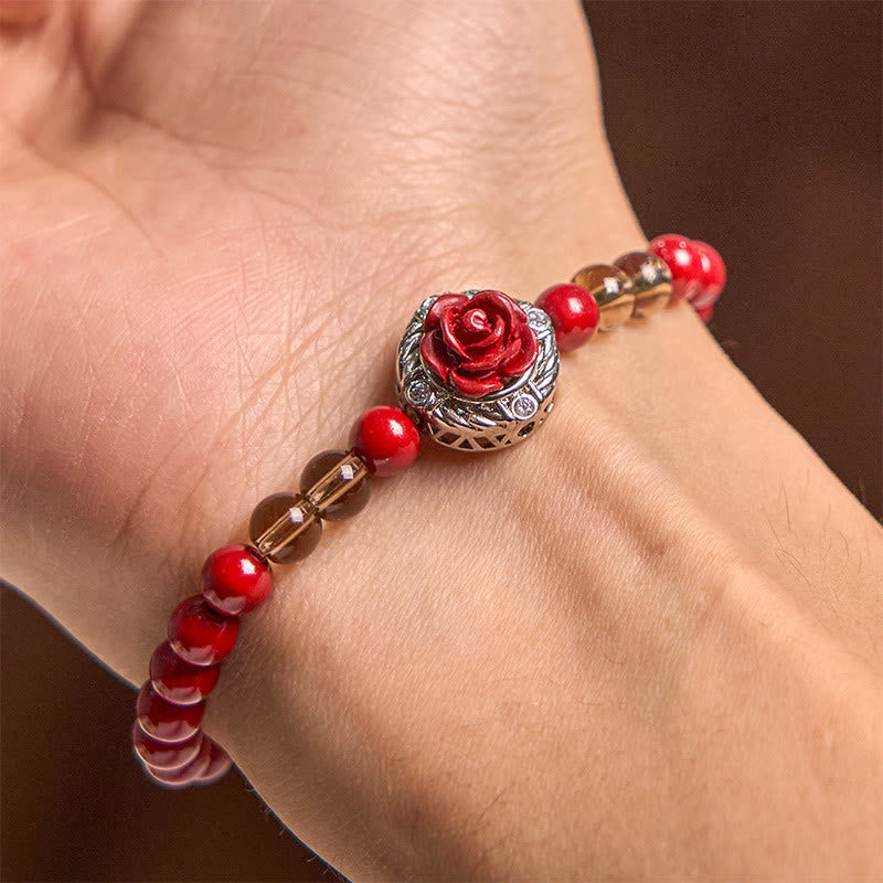 Buddha Stones辰砂 アンゴラ レッドシェルパール バラの花びら カームブレスレット - image 5