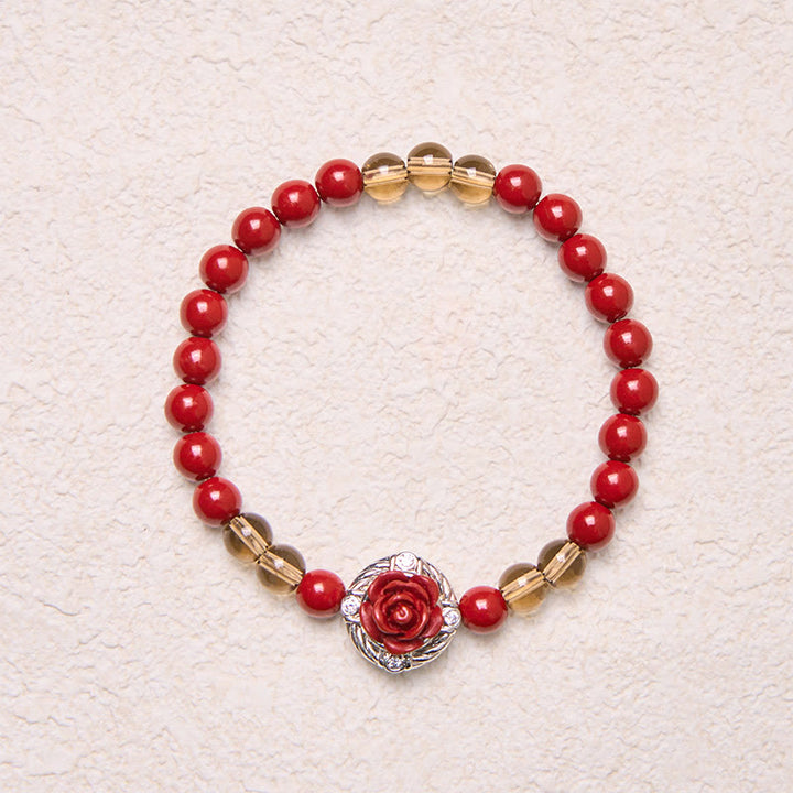 Buddha Stones辰砂 アンゴラ レッドシェルパール バラの花びら カームブレスレット - image 4