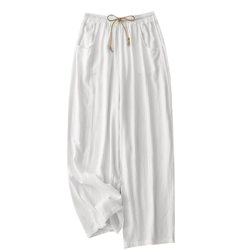 Buddha Stonesカジュアル 純色 ドローストリング シンプルデザイン レディース コットンパンツ ポケット付き - image 15