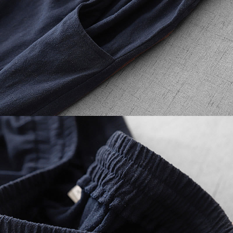 Buddha Stonesカジュアル 純色 ドローストリング シンプルデザイン レディース コットンパンツ ポケット付き - image 6