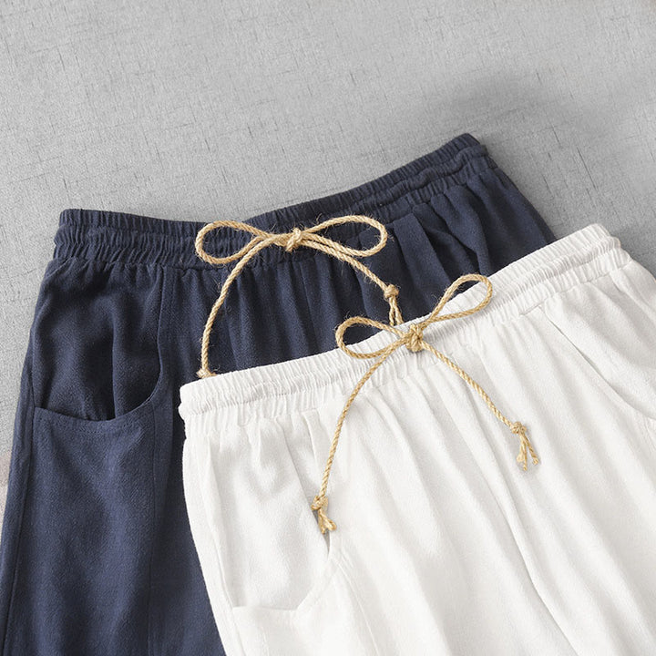 Buddha Stonesカジュアル 純色 ドローストリング シンプルデザイン レディース コットンパンツ ポケット付き - image 18