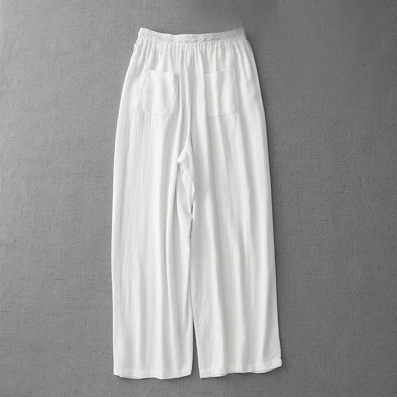 Buddha Stonesカジュアル 純色 ドローストリング シンプルデザイン レディース コットンパンツ ポケット付き - image 8