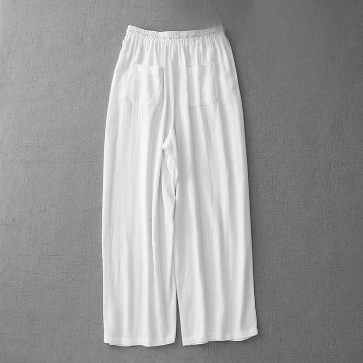 Buddha Stonesカジュアル 純色 ドローストリング シンプルデザイン レディース コットンパンツ ポケット付き - image 8