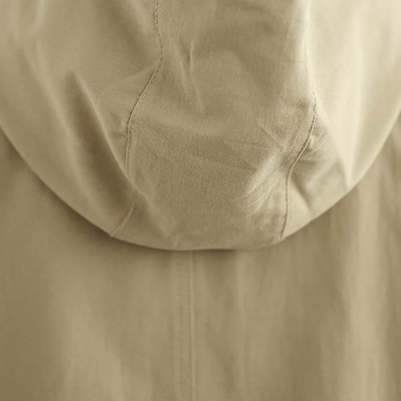 Buddha Stones秋冬ヴィンテージパーカー レディース コットンリネンジャケット フロントポケット付き - image 12