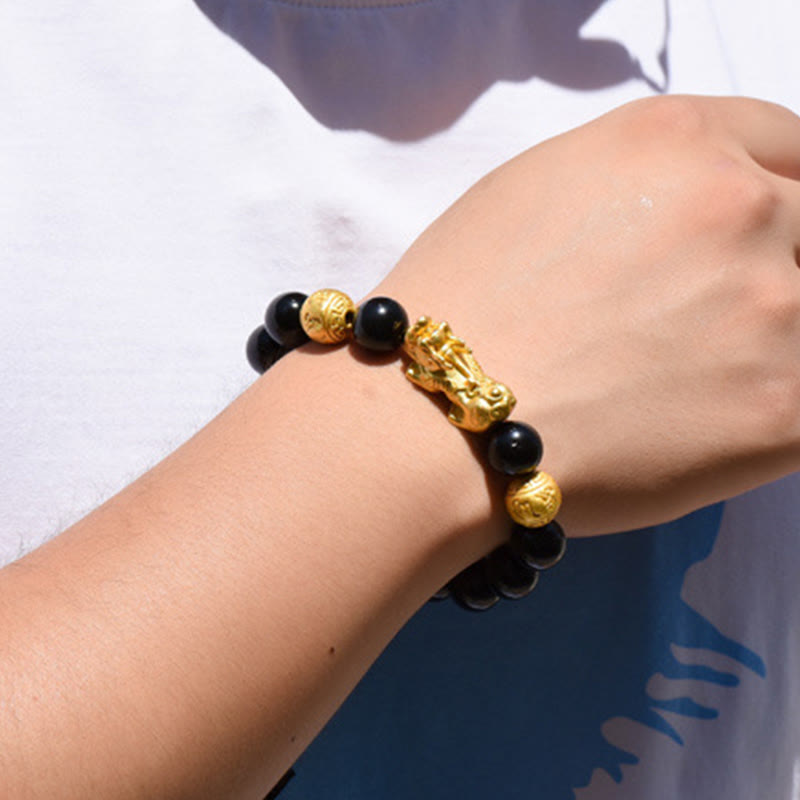 Buddha Stones風水 銅製PiXiu黒曜石 ビーズ開運財運ブレスレット - image 25