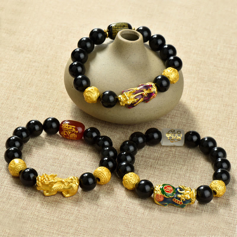 Buddha Stones風水 銅製PiXiu黒曜石 ビーズ開運財運ブレスレット - image 29
