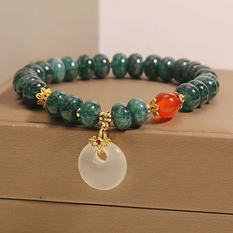 Buddha Stonesブルー翡翠ビーズ平和のお守りチャーム豊かさブレスレット - image 2