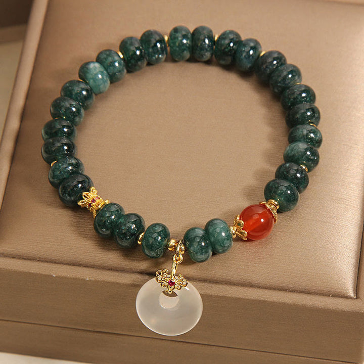 Buddha Stonesブルー翡翠ビーズ平和のお守りチャーム豊かさブレスレット - image 3