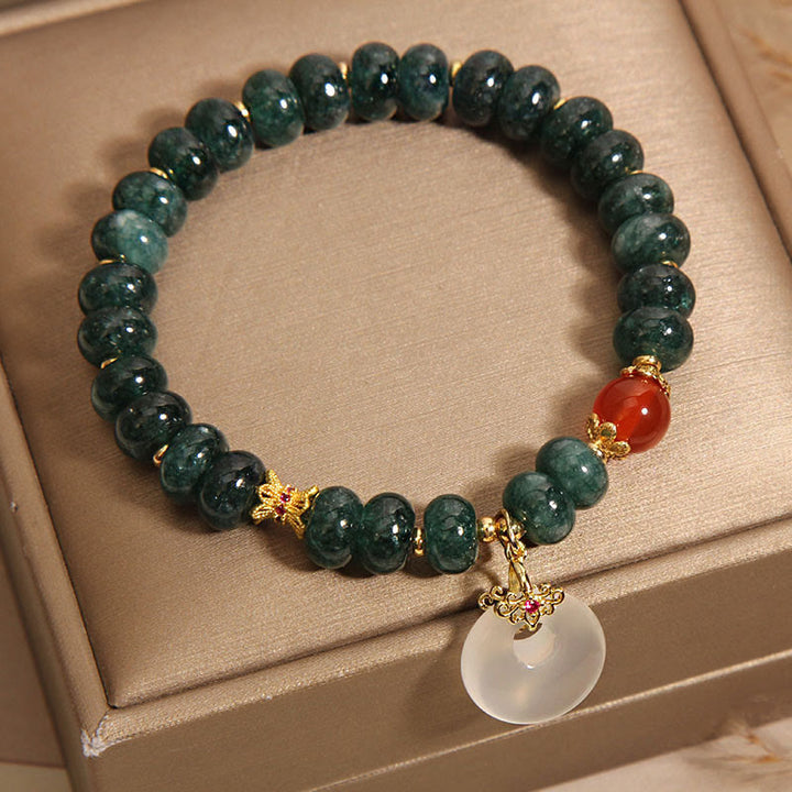 Buddha Stonesブルー翡翠ビーズ平和のお守りチャーム豊かさブレスレット - image 5