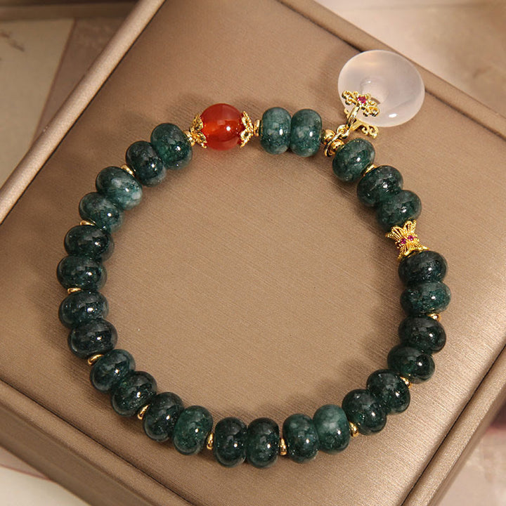 Buddha Stonesブルー翡翠ビーズ平和のお守りチャーム豊かさブレスレット - image 4