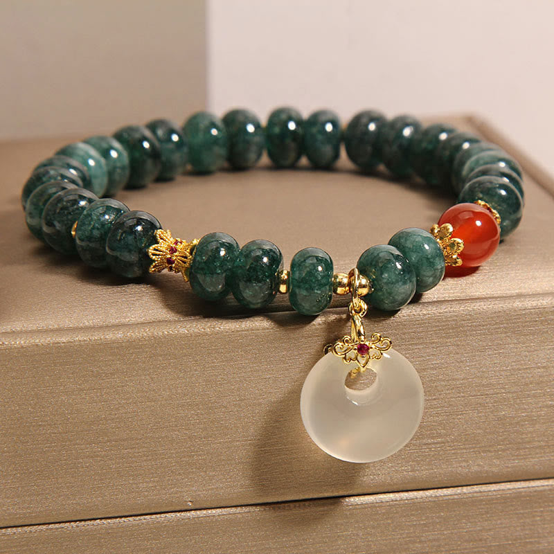 Buddha Stonesブルー翡翠ビーズ平和のお守りチャーム豊かさブレスレット - image 6