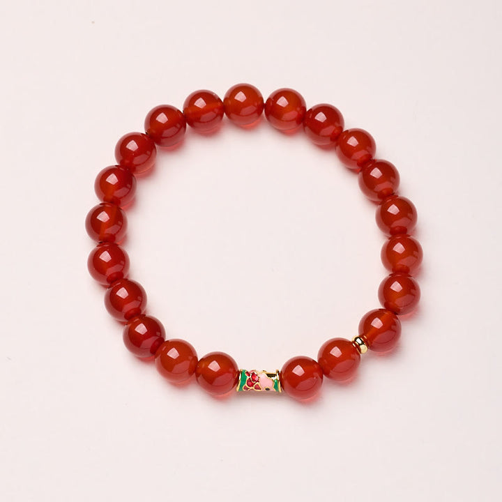 Buddha Stones天然赤鯉自信ブレスレット - 赤瑪瑙-8mm - image 5