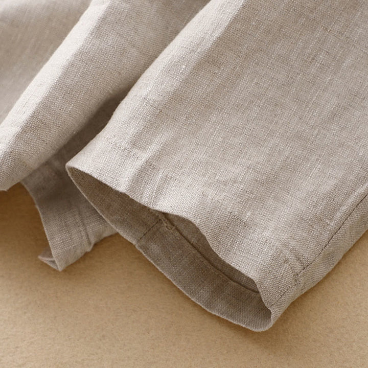 Buddha Stones通勤用レトロピュアカラーラペルコットンリネンレディースジャケット（ポケット付き） - image 10