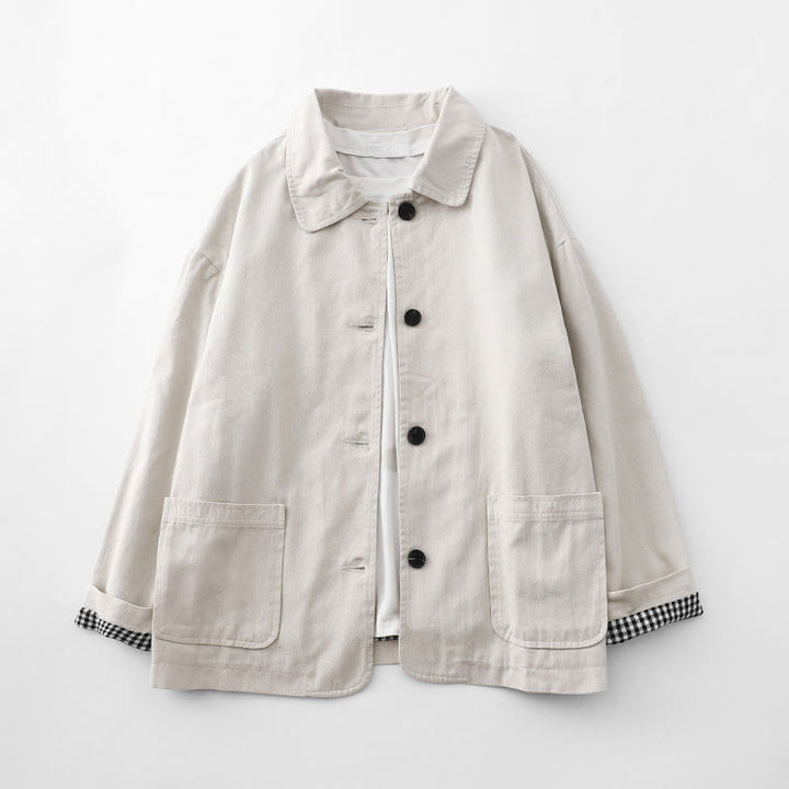 Buddha Stones通勤パッチワークデザインコットンレディースジャケット（ポケット付き） - リネン - US14、 UK/AU18、 EU46 (2XL) - image 5