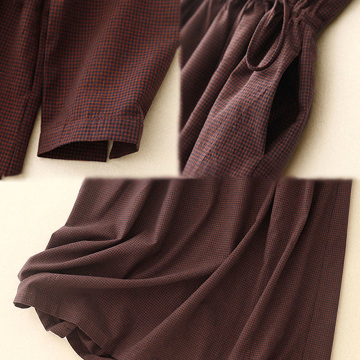 Buddha Stonesカジュアル 無地 フロッグボタン コットン ミディドレス ポケット付き - image 7