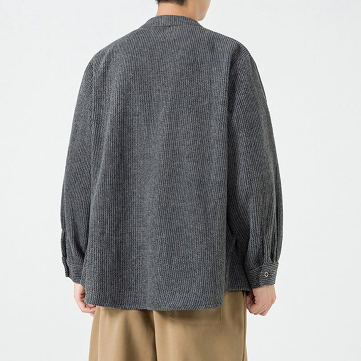 Buddha Stones長袖 カエルボタンデザイン メンズ コットンジャケット シャツ ポケット付き - image 5