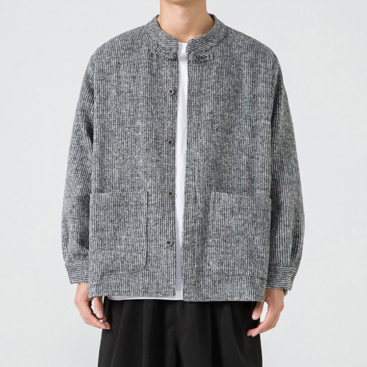 Buddha Stones長袖 カエルボタンデザイン メンズ コットンジャケット シャツ ポケット付き - image 18
