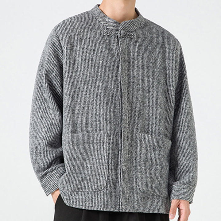 Buddha Stones長袖 カエルボタンデザイン メンズ コットンジャケット シャツ ポケット付き - image 16