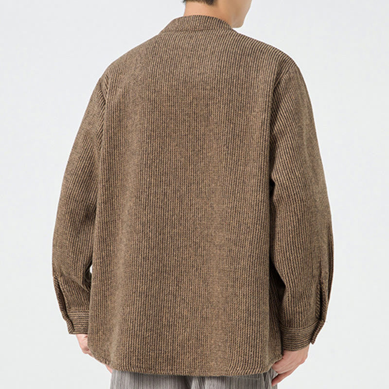 Buddha Stones長袖 カエルボタンデザイン メンズ コットンジャケット シャツ ポケット付き - image 26