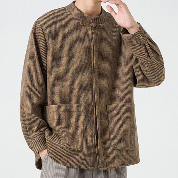 Buddha Stones長袖 カエルボタンデザイン メンズ コットンジャケット シャツ ポケット付き - image 23