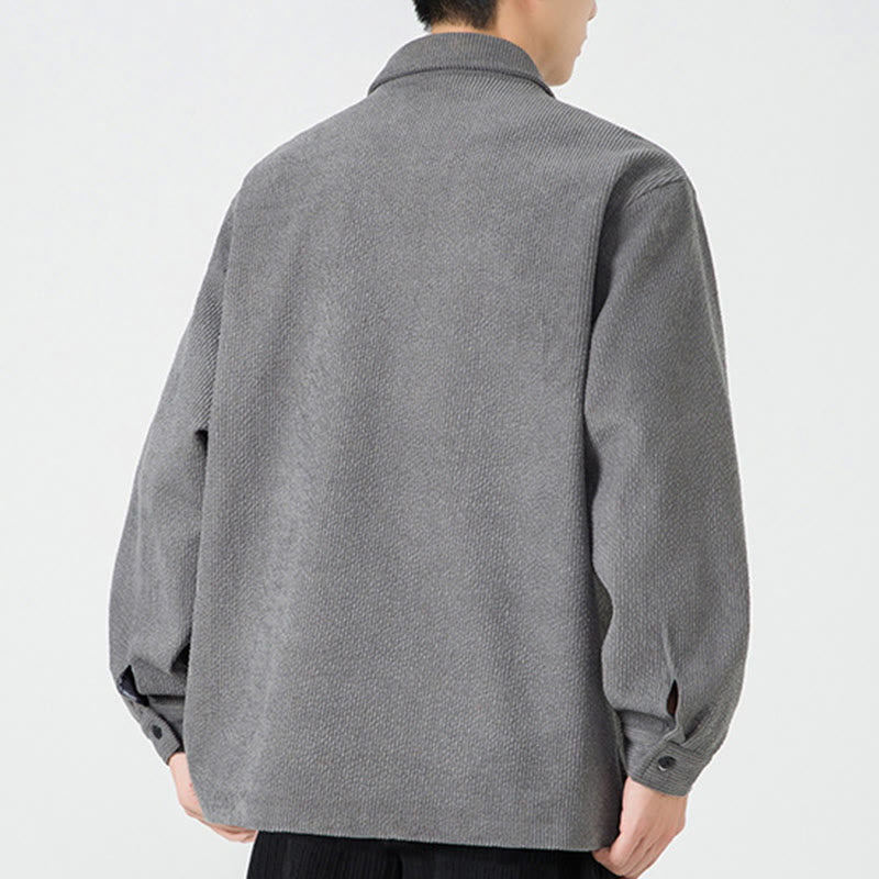 Buddha Stones長袖 カエルボタンデザイン メンズ ポリエステルジャケット シャツ ポケット付き - image 6