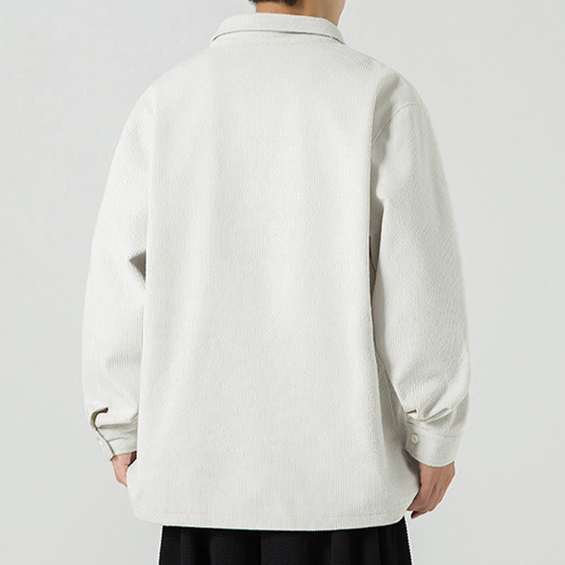 Buddha Stones長袖 カエルボタンデザイン メンズ ポリエステルジャケット シャツ ポケット付き - image 24