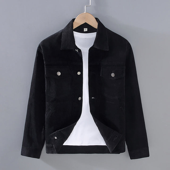 Buddha Stones無地 長袖 ボタンデザイン メンズ コットンジャケット シャツ ポケット付き - 黒 - US/UK/AU42、 EU52 (3XL) - image 6