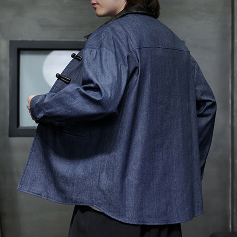 Buddha Stonesメンズ フロッグボタン コットン 長袖シャツ ポケット付き - image 8