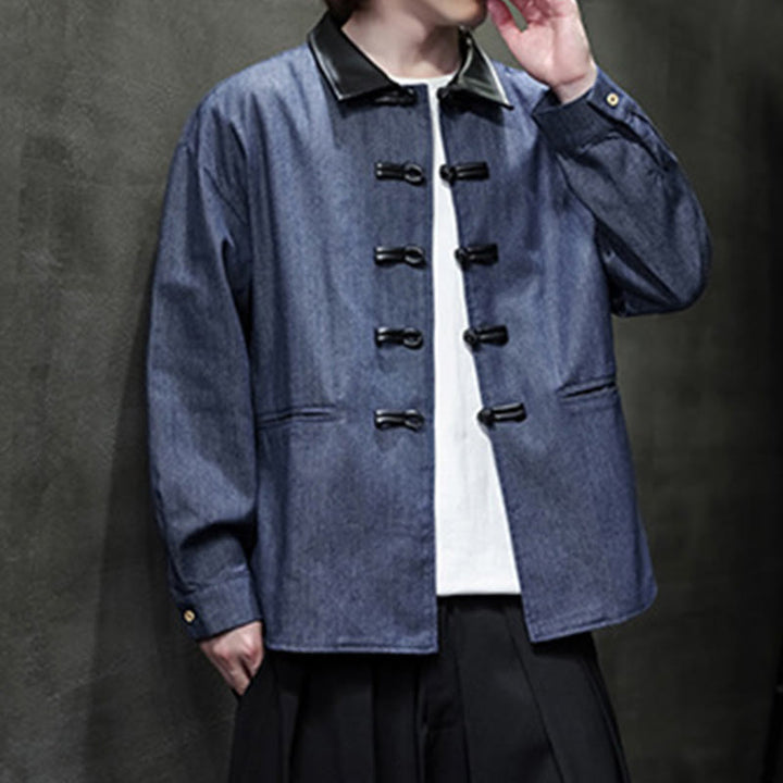 Buddha Stonesメンズ フロッグボタン コットン 長袖シャツ ポケット付き - image 5