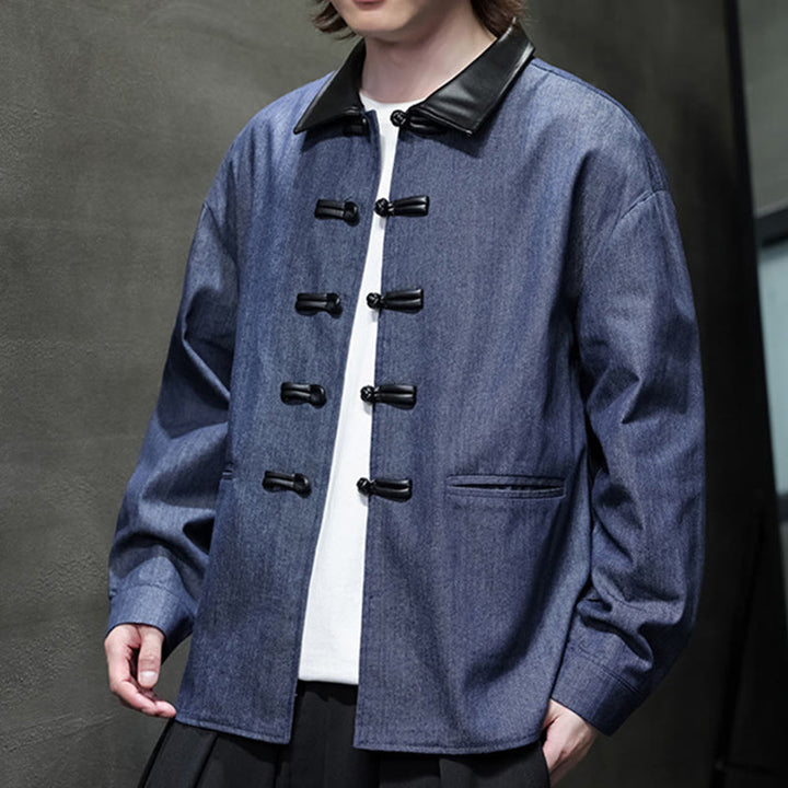 Buddha Stonesメンズ フロッグボタン コットン 長袖シャツ ポケット付き - image 4